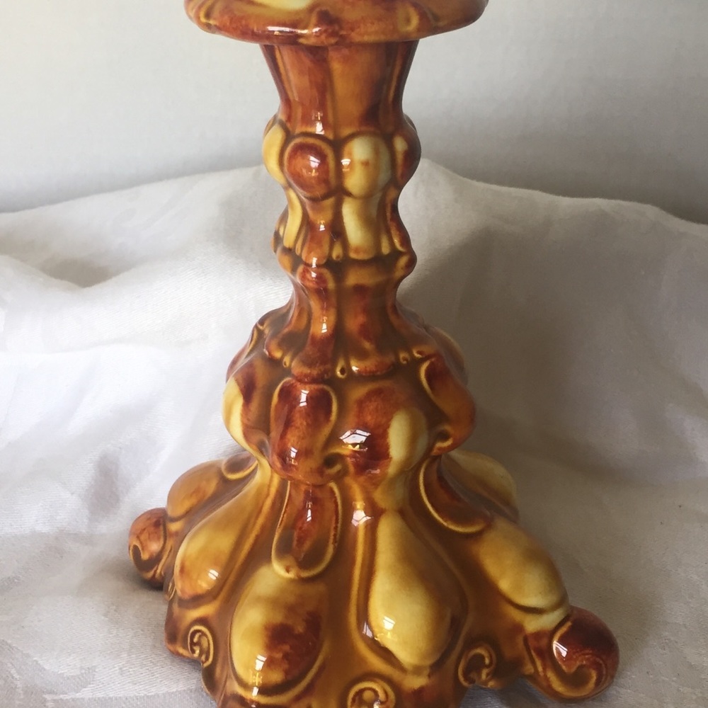 Vtg 70s HOLLAND MOLD High Glaze Candlestick